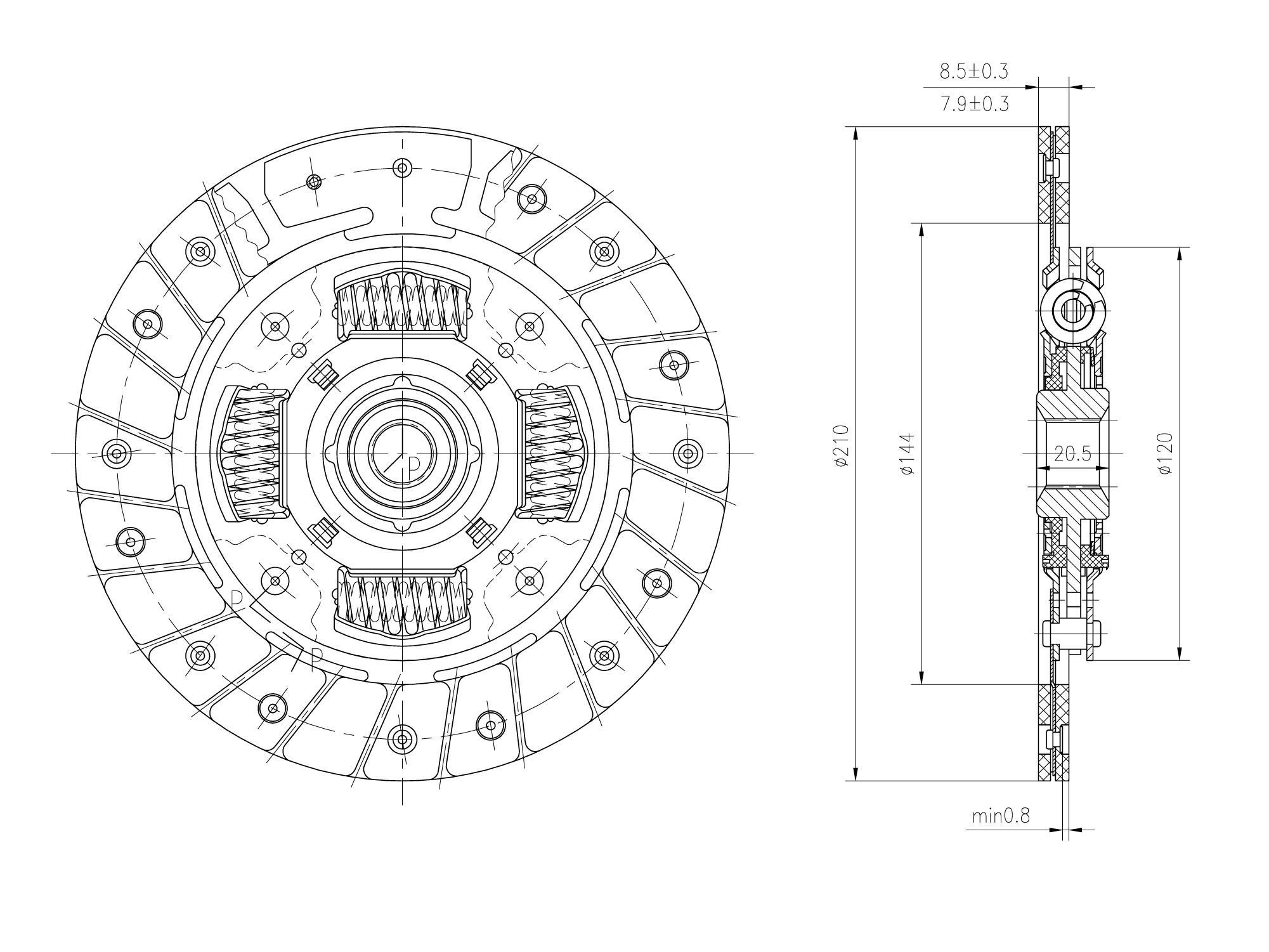 DISCO CLUTCH TOYOTA 4A/5A/4E/3TE/1S/AE92/CO
