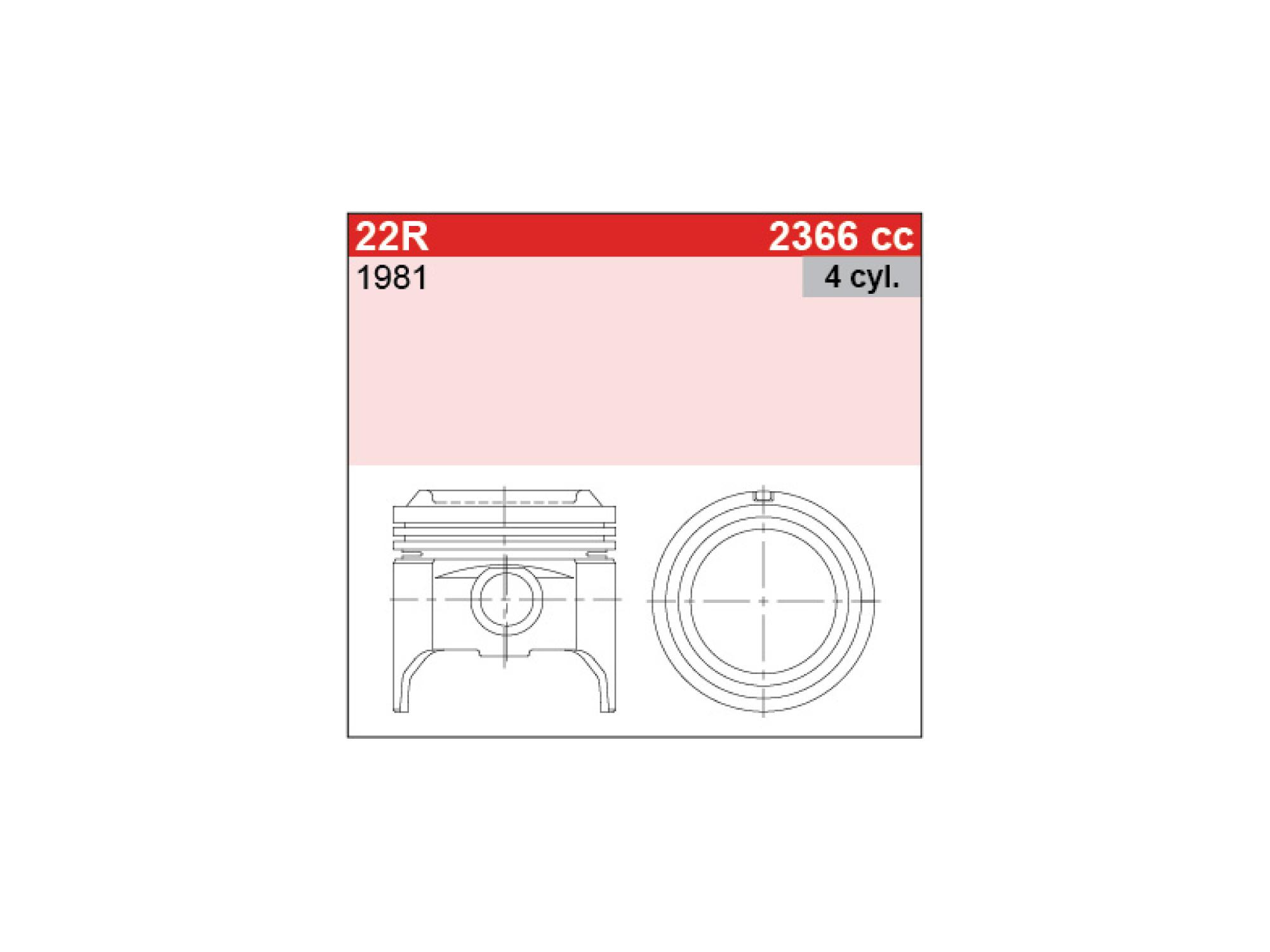 PISTON TOYOTA (4)92mm.22R/HILUX 2400