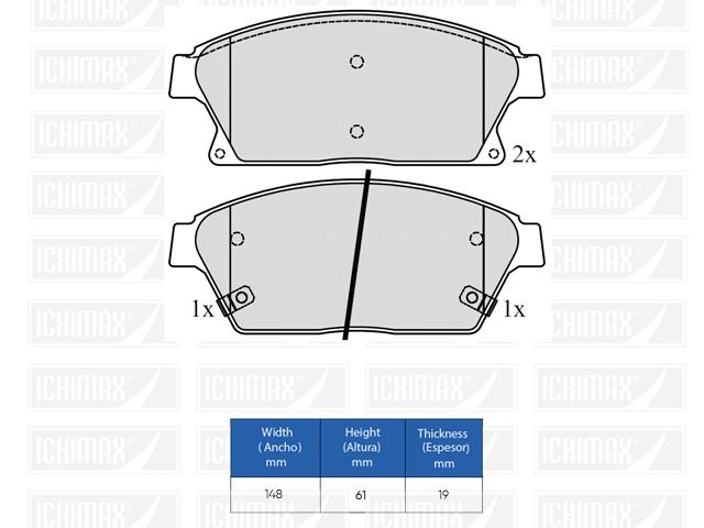 PASTILLAS DELANTERA CHEVROLET TRAX 1.8/CRUZE 1.8 11/