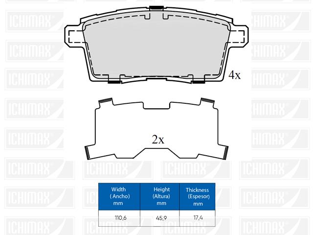 MF-791 PASTILLAS FRENO TRASERA MAZDA CX7-CX9-FORD EDGE