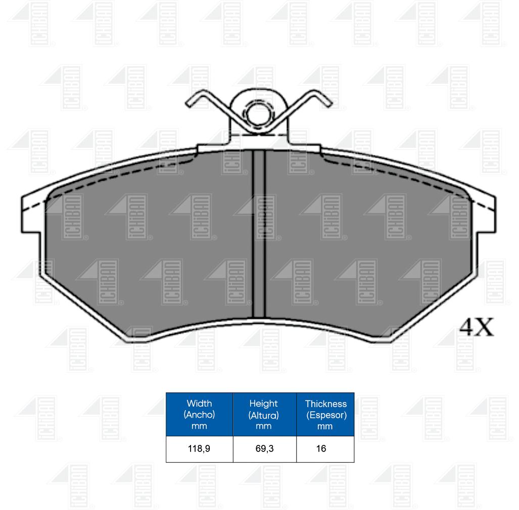 MF-445 MF-738 MF-993 PAST. FRENO DEL. CHERY TIGO