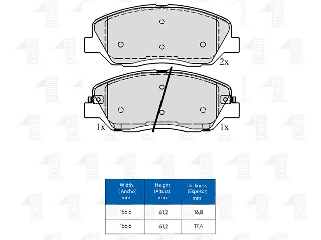 PASTILLAS DELANTERA HYUNDAI SANTAFE 2.7/2.0 CRDI