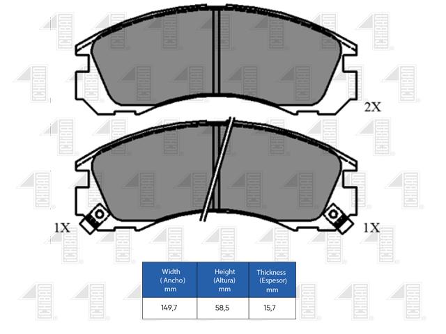 PASTILLAS DELANTERA MITSUBISHI L300/V6/4M40/PAJERO/MONTERO