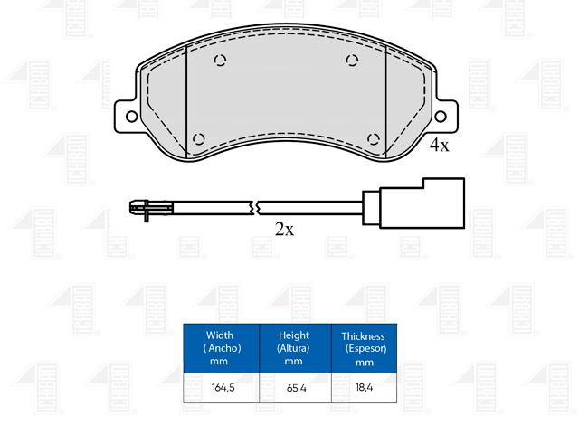 MF-950 MF-885 PASTILLAS FRENO DELANTERA VW AMAROK