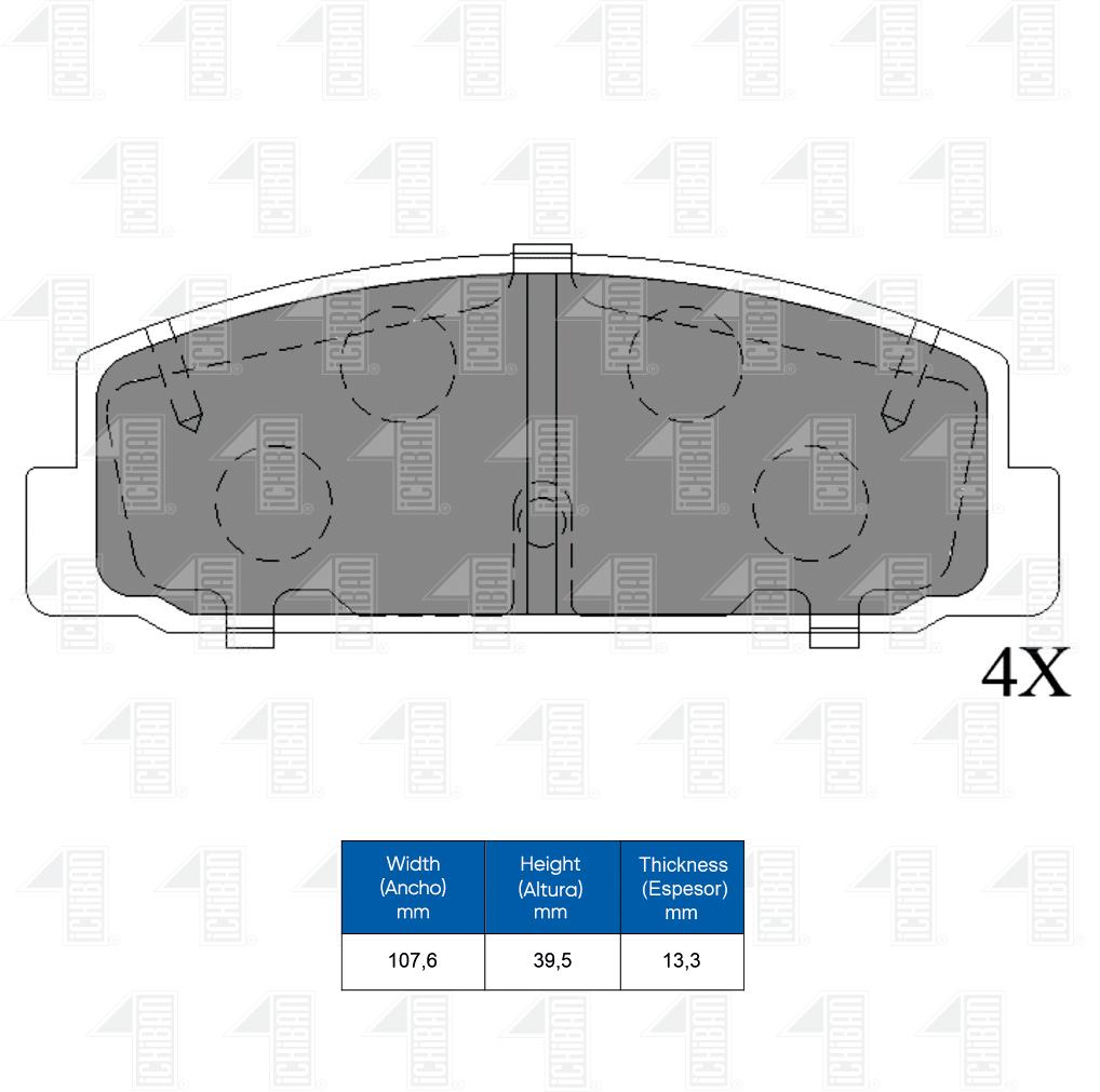 PASTILLAS TRASERA MAZDA 6 03/05 626 84/89 RX7 84/9