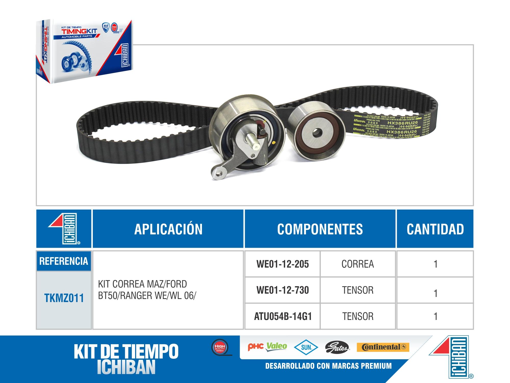 KIT CORREA TIEMPO MAZDA BT50 2.5/3.0 WL/WE