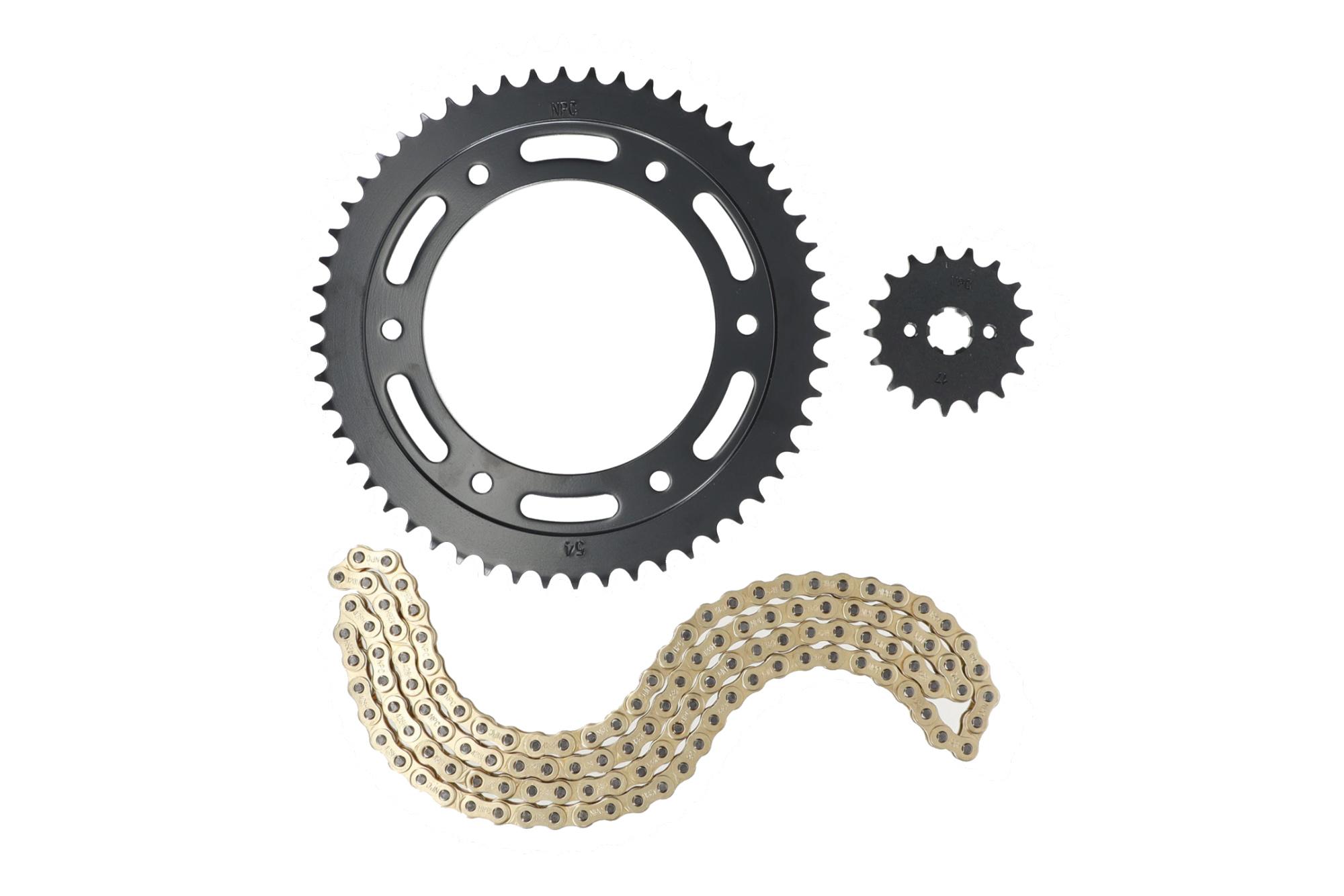 KIT ARRASTRE HONDA NXR125 BROS/XR 125L (DORADO) (R)