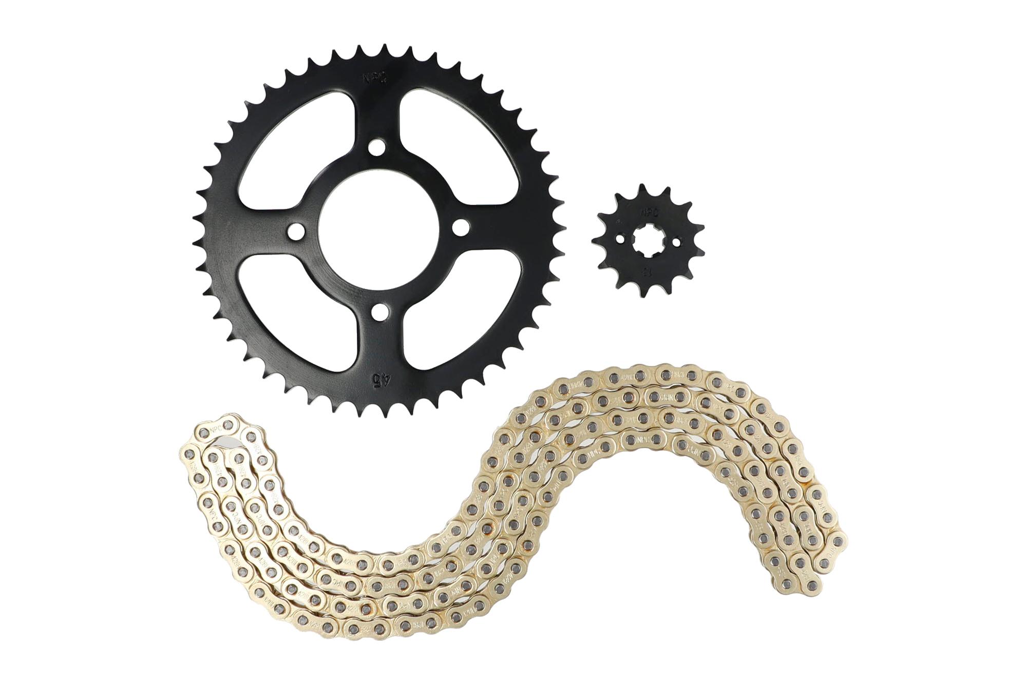 KIT ARRASTRE TVS STRYKER 125/RAIDER 125 (P428) (DORADO) (R)