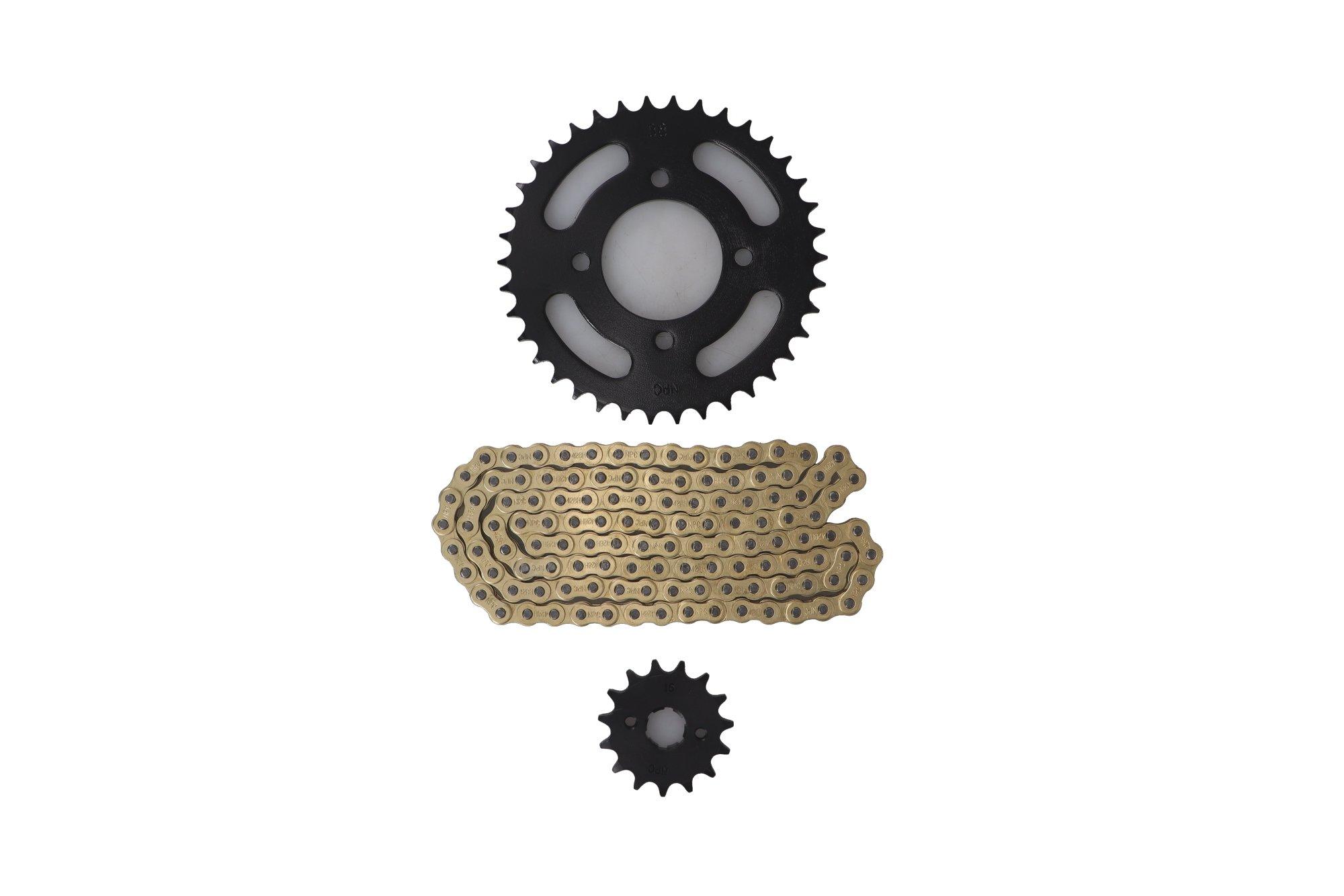 KIT ARRASTRE AKT EVO 125/HJ 125 CHINA/TX (DORADO) (R)