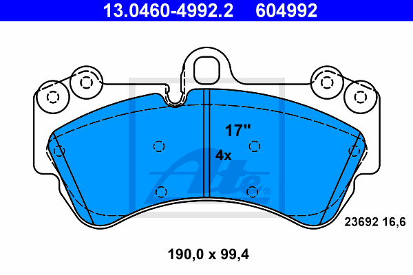 PASTILLAS FRENO DELANTERA VW TOU.3.5 V6 2/PORSCHE CAY.206